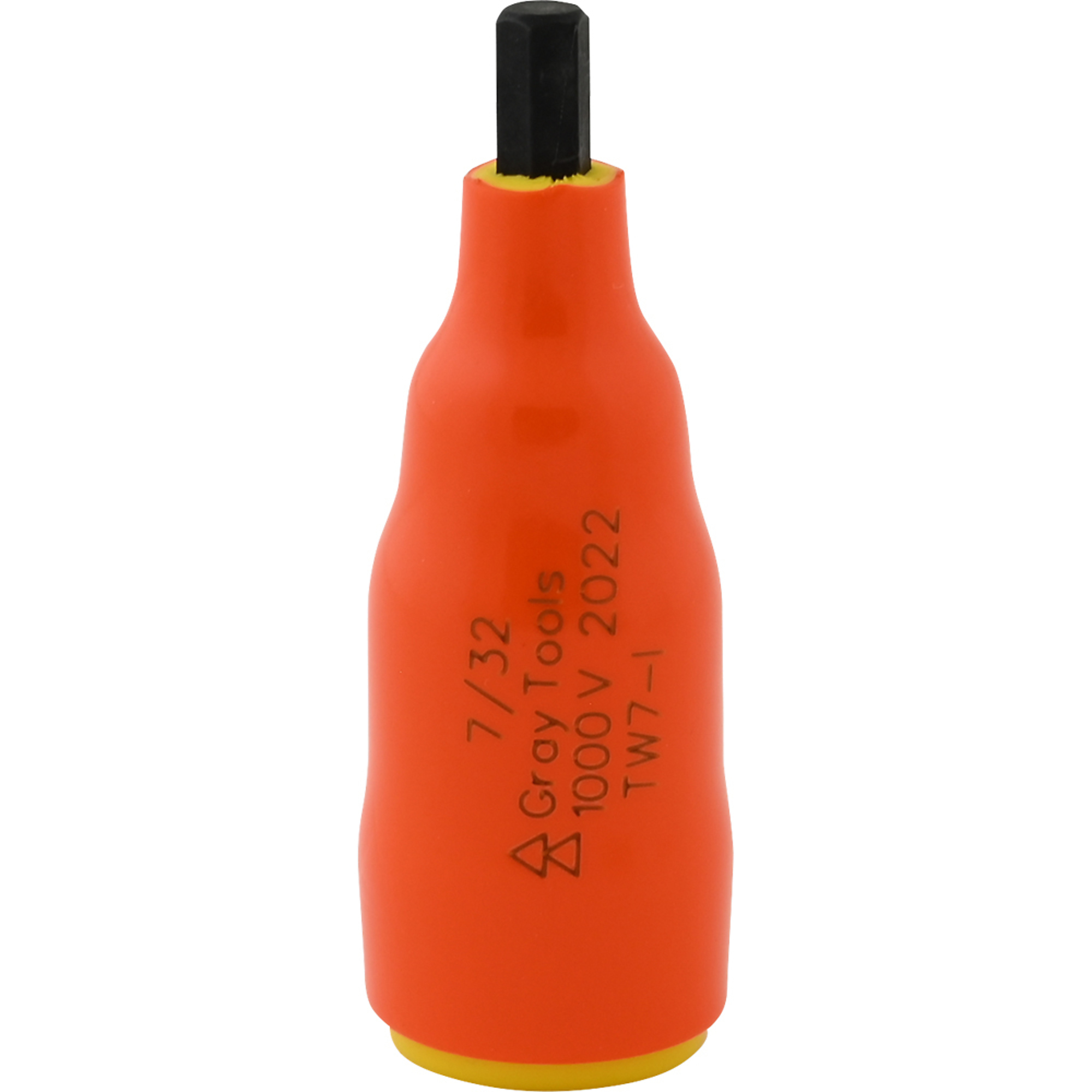 Gray Tools, 7/32in. X 3/8in. Drive Hex 1000V Insulated Socket, Socket Size 7/32 in, Drive Size 3/8 in, Model# TW7-I